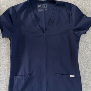 FIGS Women’s Casma Navy Blue Scrub Top